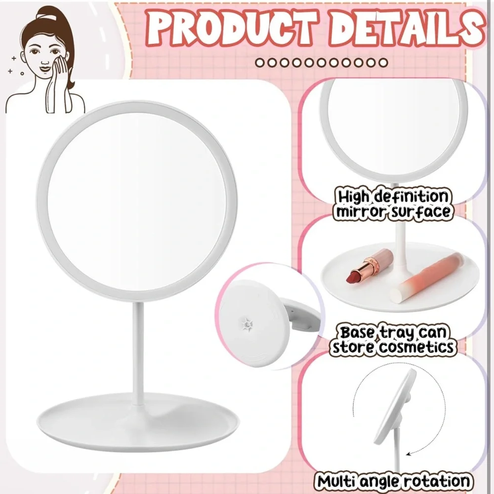 New 6 Pcs Spa Party Mirror Supplies Sleepover Party Favors Makeup White